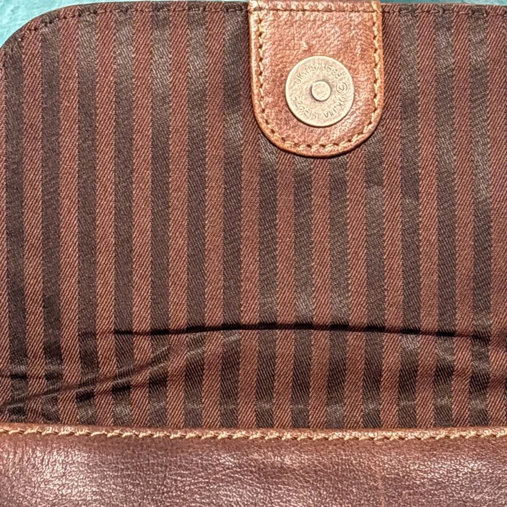 Jack Georges Leather Crossbody Bag Brown‎ Pockets Purse Adjustable Strap